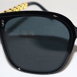 Women's Square Black and Gold High Fashion Sunglasses With Anti-Glare Lenses